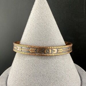 Vintage Solid Copper Cuff Bracelet Arrow Southwestern 6.5"